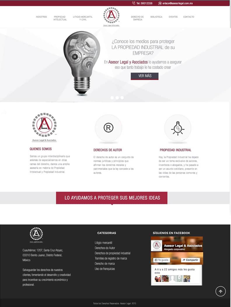 Diseño de pagina web Alegal